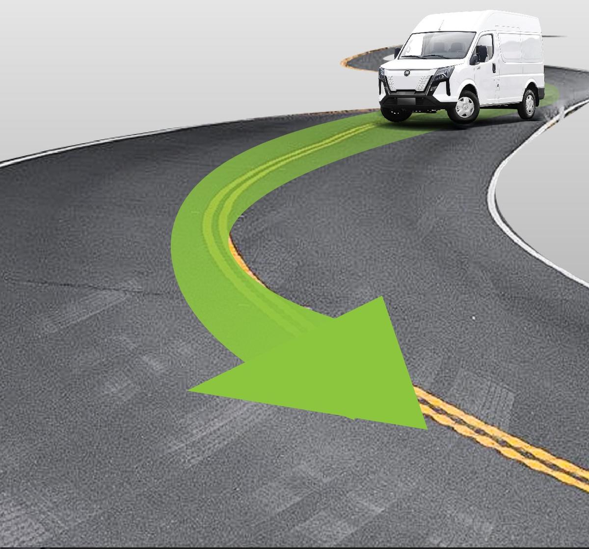 Hudson eBOLD taking a curve with stability control
